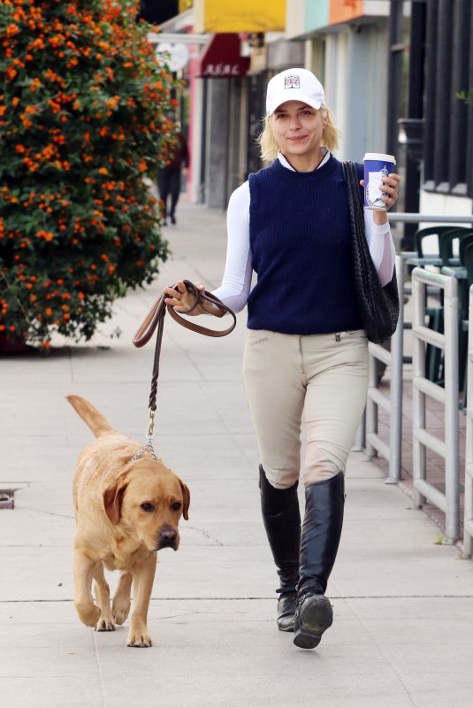 SELMA BLAIR Out with Her Dog Scout at Bluestone Lane in Los Angeles 10/30/2024