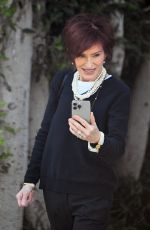 SHARON OSBOURNE FaceTimes with Someone on Her Way to Lunch in Beverly Hills 10/03/2024