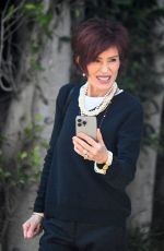 SHARON OSBOURNE FaceTimes with Someone on Her Way to Lunch in Beverly Hills 10/03/2024
