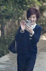 SHARON OSBOURNE FaceTimes with Someone on Her Way to Lunch in Beverly Hills 10/03/2024