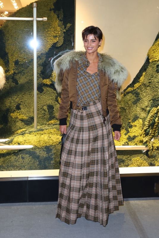 TAYLOR HILL Arrives at Burberry Flagship Store Opening in New York 10/16/2024