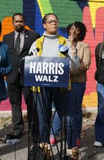 TESSA THOMPSON and KERRY WASHINGTON Speak at Harris Presser Event in Pennsylvania 10/26/2024