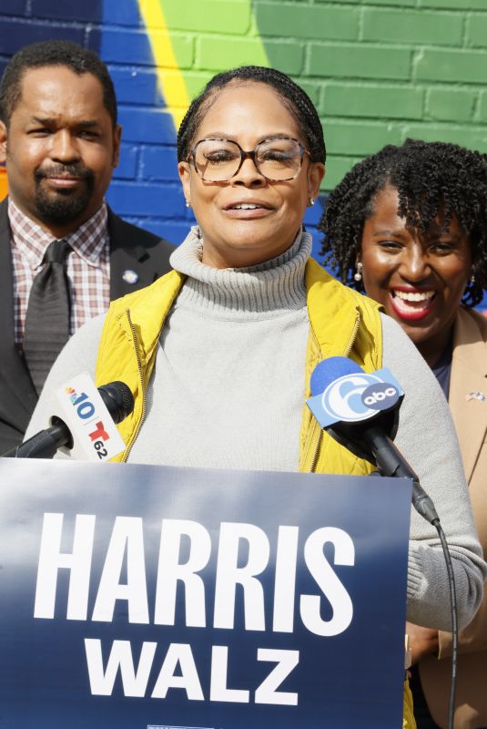 TESSA THOMPSON and KERRY WASHINGTON Speak at Harris Presser Event in Pennsylvania 10/26/2024