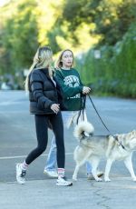 TISH and BRANDI CYRUS Out with Their Dog in Toluca Lake 10/30/2024