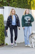 TISH and BRANDI CYRUS Out with Their Dog in Toluca Lake 10/30/2024