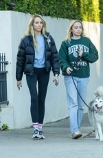TISH and BRANDI CYRUS Out with Their Dog in Toluca Lake 10/30/2024
