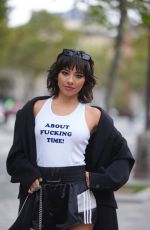XOCHTIL GOMEZ Arrives at Stella McCartney Show at Paris Fashion Week 09/30/2024