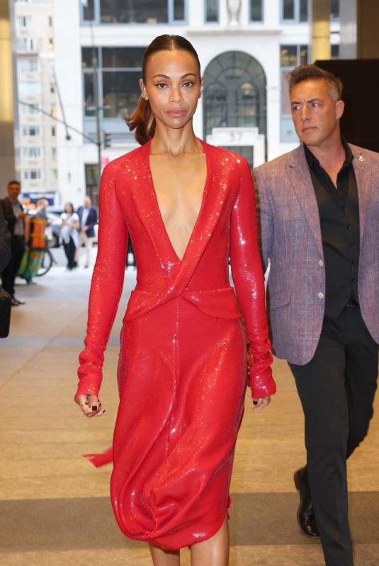 ZOE SALDANA Arrives at Nobu for Emilia Perez Premiere Party in New York 09/30/2024