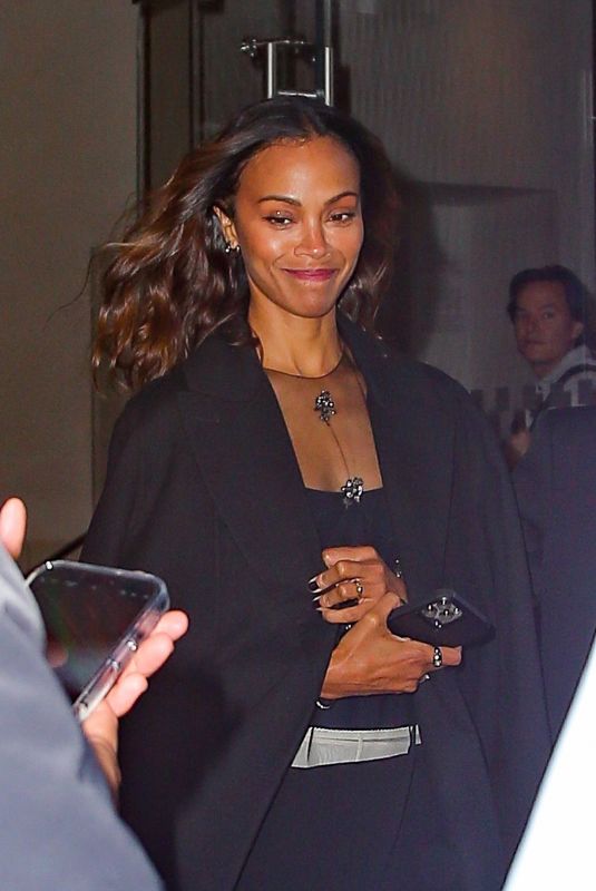 ZOE SALDANA Arrives for Emilia Perez Screening at Crosby Street Hotel in New York 10/16/2024