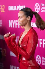 ZOE SALDANA at Emilia Perez Premiere at 62nd New York Film Festival 09/30/2024