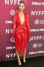 ZOE SALDANA at Emilia Perez Premiere at 62nd New York Film Festival 09/30/2024