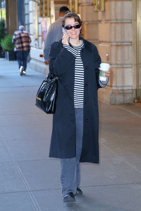 ZOEY DEUTCH Arrives for Her Matinee Performance at Broadway Play Our Town in New York 10/30/2024