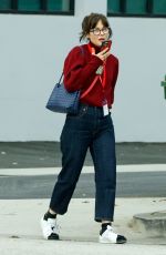 ZOOEY DESCHANEL Leaves a Meeting in Los 10/21/2024