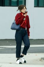ZOOEY DESCHANEL Leaves a Meeting in Los 10/21/2024