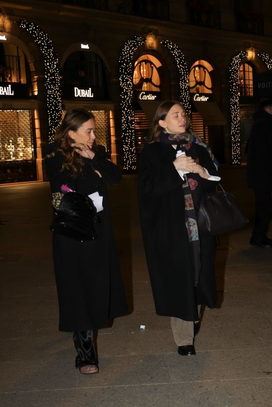 ASHLEY and MARY-KATE OLSEN Night Out in Paris 11/20/2024