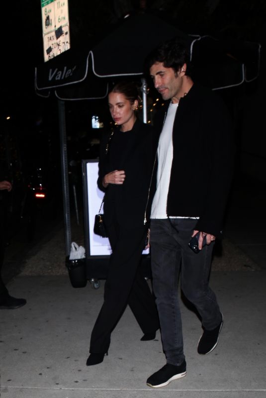 ASHLEY BENSON and Brandon Davies Leaves Dinner at Catch Steak in West Hollywood 11/09/2024