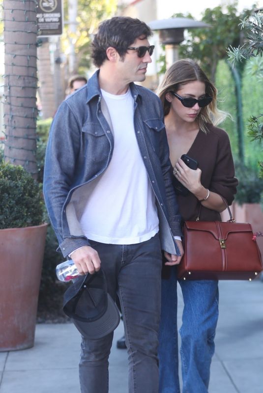 ASHLEY BENSON and Brandon Davis Out for Lunch at E Baldi in Beverly Hills 11/07/2024