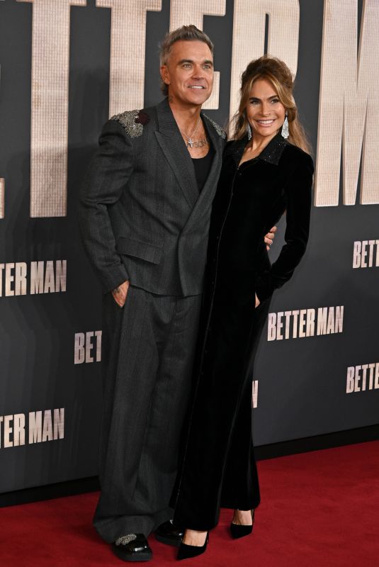 AYDA FIELD and Robbie Williams at Better Man Premiere in London 11/27/2024