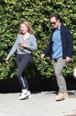 BECKI NEWTON and Chris Diamantopoulos Out with Their Dog in Los Angeles 11/24/2024