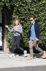 BECKI NEWTON and Chris Diamantopoulos Out with Their Dog in Los Angeles 11/24/2024