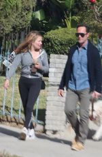 BECKI NEWTON and Chris Diamantopoulos Out with Their Dog in Los Angeles 11/24/2024