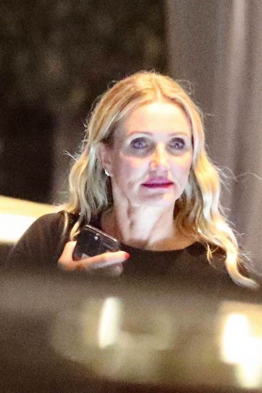 CAMERON DIAZ at Sunset Towers Hotel in West Hollywood 11/20/2024