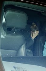 CARA DELEVINGNE Arrives at Leonardo DiCaprio