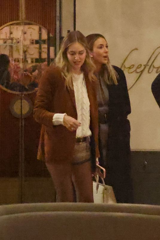 CHIARA FERRAGNI and ALICE CAMPELLO Out for Dinner at Beefbar in Milan 11/05/2024