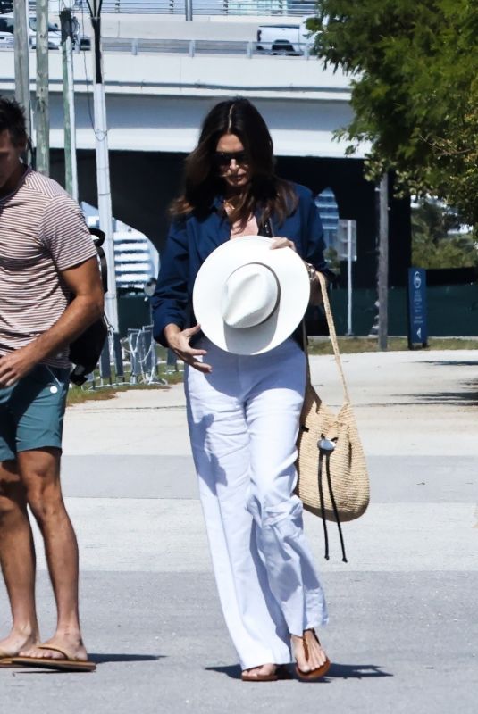 CINDY CRAWFORD and Rande Gerber Arrives at Miami Beach 11/01/2024