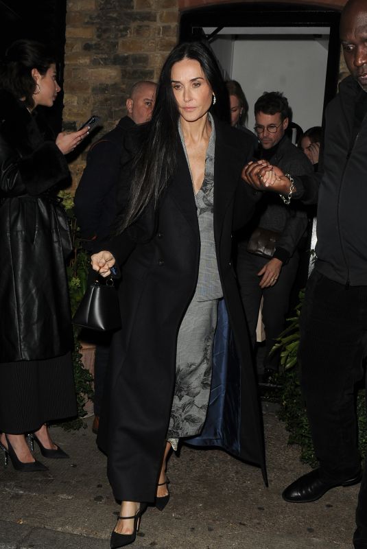 DEMI MOORE Arrives at Chiltern Firehouse in London 11/09/2024