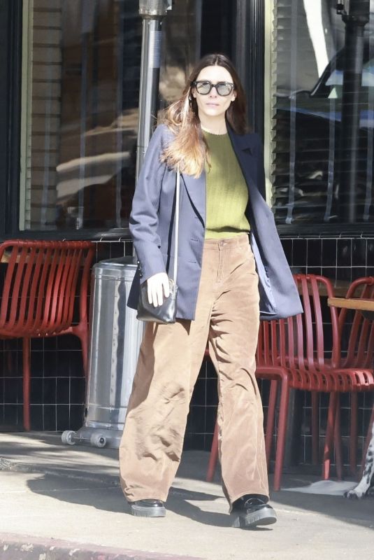ELIZABETH OLSEN Out for Lunch with Friends at Little Dom