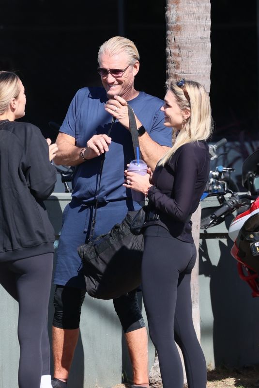 EMMA KROKDAL and Dolph Lundgren Arrives at a Gym in Venice Beach 11/08/2024