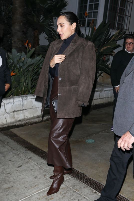 GAL GADOT Leaves San Vicente Bungalows in West Hollywood 11/11/2024