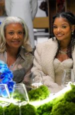 HALLE BAILEY at Evian x Humanrace by Pharrell Williams Launch Dinner in Los Angeles 11/12/2024