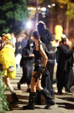IRINA SHAYK Costumes up as Lara Croft While Trick-or-treating in New York 10/31/2024