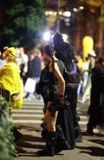 IRINA SHAYK Costumes up as Lara Croft While Trick-or-treating in New York 10/31/2024