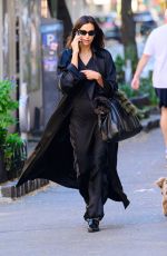 IRINA SHAYK in All Black Out Running Errands in New York 11/06/2024