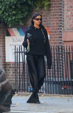 IRINA SHAYK Out with Her Dog Peanut in New York City 11/07/2024