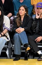 JESSICA ALBA and Cash Warren at NBA Game Between L.A. Lakers and Toronto Raptors in Los Angeles 11/10/2024