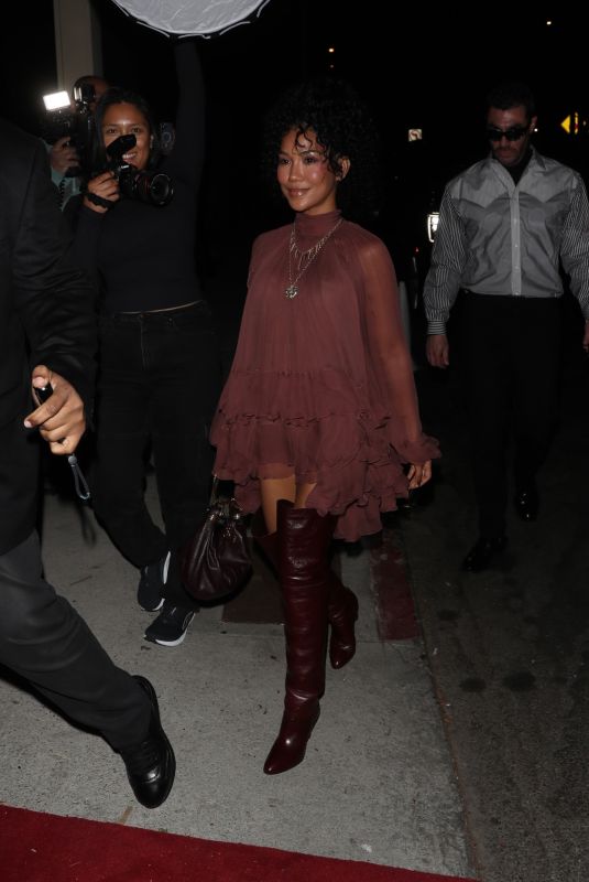 JHENE AIKO Leaves 2024 GQ Men of the Year Party at Bar Marmont in Los Angeles 11/14/2024