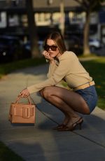 JOY CORRIGAN at a Street Fashion Shoot for BOYY Luxury Designer Fashion in Beverly Hills 11/12/2024