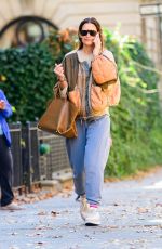 KATIE HOLMES Out in Style with a Color-block Bomber Jacket in New York 11/07/2024