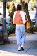 KATIE HOLMES Out in Style with a Color-block Bomber Jacket in New York 11/07/2024