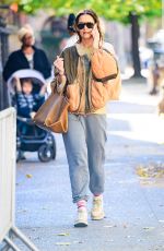 KATIE HOLMES Out in Style with a Color-block Bomber Jacket in New York 11/07/2024