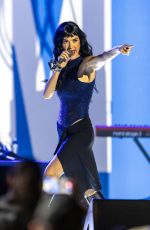 KATY PERRY Performs at Vice President Kamala Harris Rally at Carrie Blast Furnaces National Historic Landmark in Pittsburgh 11/04/2024