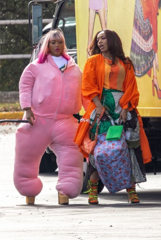 KEKE PALMER and NAOMI ACKIE on the Set of I Love Boosters in Atlanta 10/31/2024