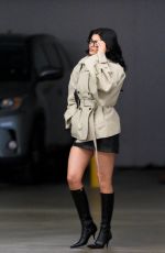KYLIE JENNER in Reading Glasses and a Leather Mini-skirt 11/16/2024