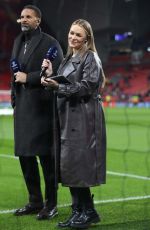 LAURA WOODS at Liverpool vs Real Madrid Match at Anfield 11/27/2024