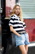 LILA GRACE MOSS Filming a New Fashion Ad for DKNY in New York City 11/20/2024