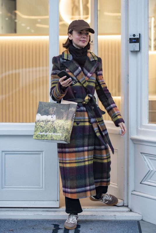 LILY COLLINS Out and About in London 11/08/2024